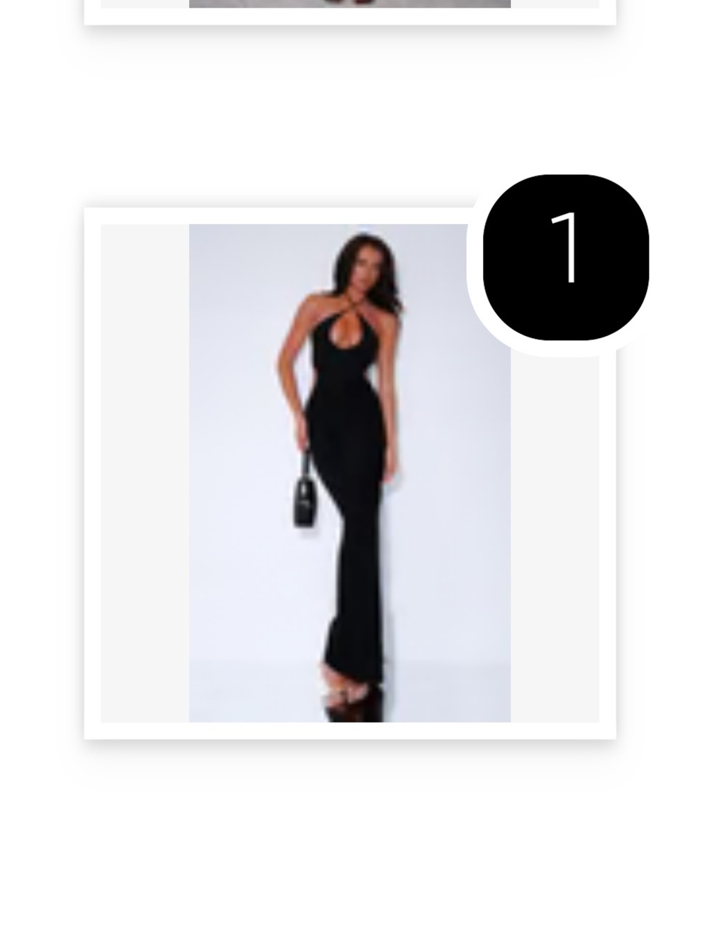 White Fox- Cutout Halter Black Sparkly Maxi Dress